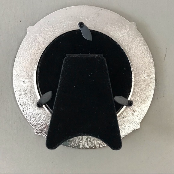 Antique Gatsby Style Inlaid Embellished Jewels Round Decorative Picture Frame - Picture 4 of 5